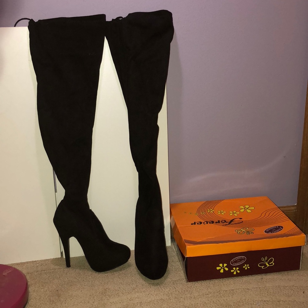 suede knee high boots